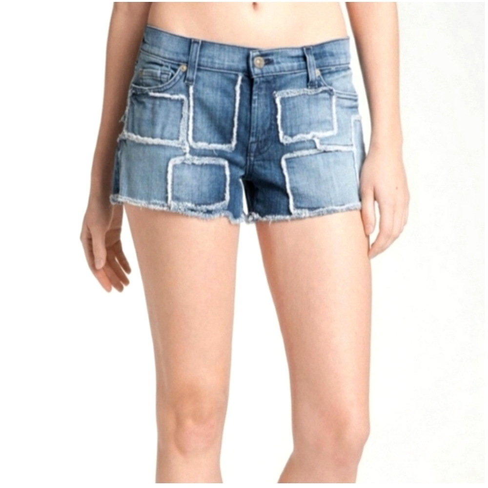 New 7 For All Mankind Patchwork Boho Cutoff Short… - image 4